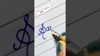 Writing a Beautiful Name Sanvi 🌸  Italic Script Calligraphy shorts Handwriting Calligraphy [upl. by Anilatac]