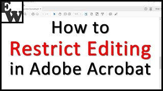 How to Restrict Editing in Adobe Acrobat [upl. by Waldron]