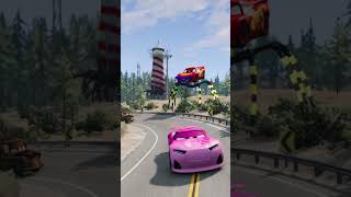 Lighthouse Monster Dance With Lightning Mcqueen Eater Spider  BeamNG Drive [upl. by Akeylah]