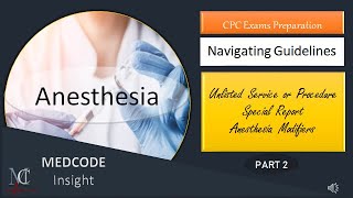 CPT anesthesia coding guidelines 2024 Part 2 [upl. by Cicero]