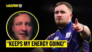 quotSOME SQUASHIES amp A BOOSTquot Luke Littler REVEALS His Break Routine During Darts Grand Slam Final [upl. by Htebiram]