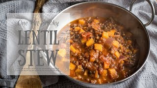 Smoky Vegan Lentil Stew  One Pan Vegetarian Campervan amp Camping Recipes [upl. by Donal664]