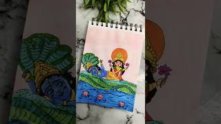 How To Draw Lakshmi Narayan Drawing❤ art shorts [upl. by Neysa149]