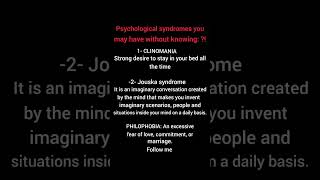 Psychological syndromes that may affect you without you knowing [upl. by Nelloc757]