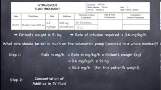 Calculations involving the conversion of infusion rates from mgkgh to mLh [upl. by Aonian]