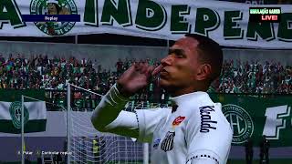 pés 2021 simulação guarani vs Santos gameplay ultra realista 🔝🎮🕹️ simulação [upl. by Slaohcin221]