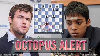 OCTOPUS ALERT  Magnus Carlsen vs Praggnanandhaa R  Airthings Masters 2022 [upl. by Sam667]