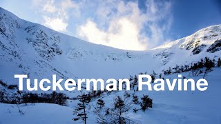 Skiing Tuckerman Ravine in February  Right Gully [upl. by Yleik]