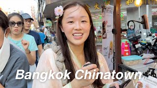 street food tour in Bangkok Chinatown ft PetchZ [upl. by Osnohpla571]