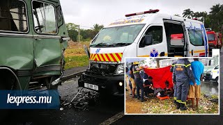 Accident à StAubin collision entre une ambulance transportant une malade et un autobus [upl. by Fontana]