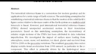 Non linearity of geocentre motion and its impact on the origin of the terrestrial reference frame [upl. by Iene844]