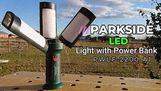 PARKSIDE PWLF 2200 A1  LED Light with Power Bank [upl. by Nosnhoj692]