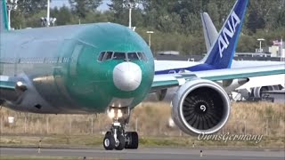 Emirates Boeing 777300ER Performs a Reject Take Off  Hard Brake Test  KPAE Paine Field [upl. by Anilos761]