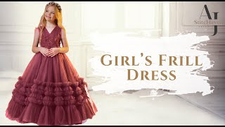 Pink Flower Girls Dress Junior Bridesmaid Dress Girls Frill Dress Formal Evening Gown [upl. by Trixie955]