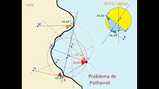 Localizar nuestra posición en un mapa Pothenot y los 2 arcos capaces [upl. by Sybley729]