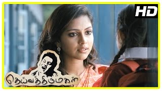 Deiva Thirumagal Tamil movie  scenes  Amala Paul intro and she becomes friends with Sara  Vikram [upl. by Lissak673]