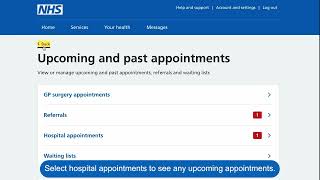 Manage your hospital appointments in the NHS account [upl. by Cilegna]