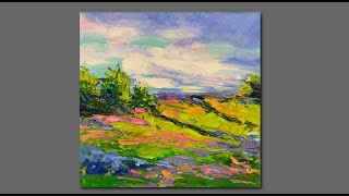 Acrylic Painting Impressionistic landscape Palette knife painting techniques [upl. by Dever614]