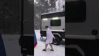 Winter Camping with a Sauna Tent diytraveltrailer arrowheadprovincialpark wintercamping winter [upl. by Ahsilaf]