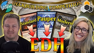 Turning Tournament Decks into EDH Decks  60 to 100 Deckbuilding Contest [upl. by Anilak271]