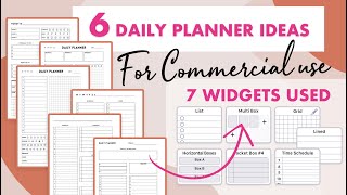 6 Daily Planner Templates for Commercial Use  Planner Tutorial skip to 4 min [upl. by Padraig]