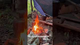 Alabama outdoorsman Woodsman Bushcraft breakfast at Lean To campfirecooking bushcrafter [upl. by Strait]