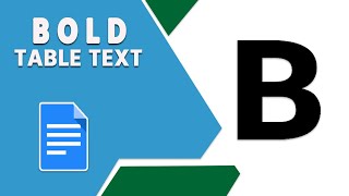 How to Bold Table Text in Google Docs [upl. by Dev850]