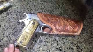 Hand Tooled Leather Holster for Colt 1911  Tom Threepersons  Billy Hell [upl. by Dor825]