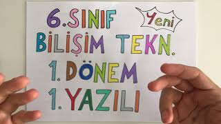 6 Sınıf Bilişim Teknolojileri 1 Dönem 1 Yazılı PUANLI [upl. by Ambrose]