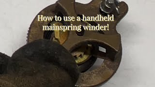 Using a hand held mainspring winder [upl. by Rubens]