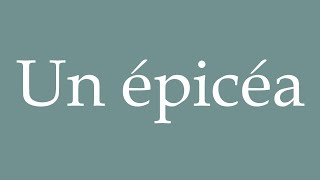 How to Pronounce Un épicéa A spruce Correctly in French [upl. by Eppesiug366]