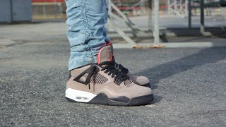 2021 quotAIR JORDAN 4 quotTAUPE HAZEquot quotREVIEW AND ON FEET [upl. by Ettenej]