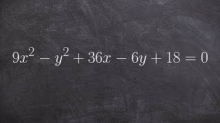 Convert to a hyperbola to standard form to find foci vertices center and asymptotes [upl. by Janeva850]