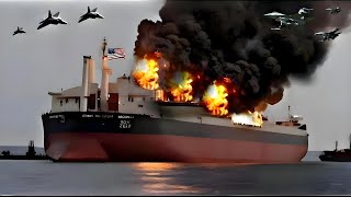 Today Upon arrival in the Red Sea 2 US cargo ships carrying explosives were destroyed by the Houth [upl. by Ecital366]