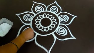 Daily Rangoli Design  16  Easy Free Hand Rangoli Designs  Simple Rangoli Designs [upl. by Nowed]