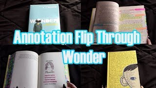 Book Annotations Flip Through  Wonder by RJ Palacio [upl. by Esirehs355]