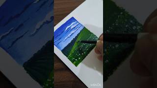 Ghibli style landscape in gouache watercolor ghibli studioghibli painting tutorial timelapse [upl. by Laurentium652]