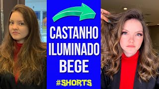 🔥 CASTANHO ILUMINADO BEGE Balayage Mesclada com Pontos de Luz Shorts [upl. by Elatnahc]