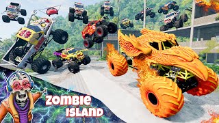 Monster Jam Adventures Compilation  Zombie Island  Griffs Garage [upl. by Langdon]