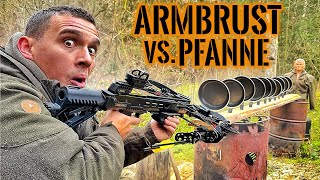 ARMBRUST VS BRATPFANNE  Ist Ken hinter 10 Pfannen sicher  Survival Mattin [upl. by Airetal]