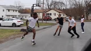 DRIVE BY DUNK CHALLENGE GETS WILD I GET CAUGHT🤦🏾‍♂️ [upl. by Airdnna]