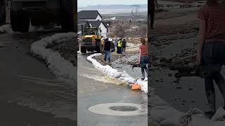 Utah flooding threatens community and creates sinkholes in road [upl. by Nwahsit]