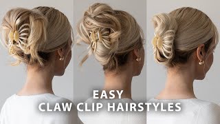 3 Easy Claw Clip Hairstyles ❤️ Best Back to School Hairstyles for Medium to Long Hair [upl. by Scheld]