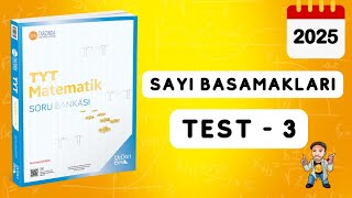 345 TYT MATEMATİK SORU BANKASI ÇÖZÜMLERİ  SAYI BASAMAKLARI  TEST 3  2025 [upl. by Gausman]