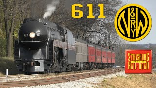 Norfolk amp Western 611 at Strasburg  11122022 [upl. by Eat]