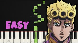 Giornos Theme│EASY Piano Tutorial│RIGHT HAND 🤚 [upl. by Medin]