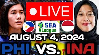 PHILIPPINES VS INDONESIA LIVE 🔴 AUGUST 4 2024  SEA VOLLEYBALL LEAGUE 2024 seavleague2024 [upl. by Seyler]