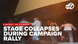 Video shows stage collapse at a campaign rally that turned deadly [upl. by Schnorr]