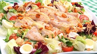 Receta de Ensalada de Pollo Fría  Súper Fácil y Deliciosa [upl. by Hannahoj239]