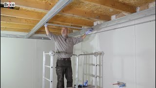 Installer un plafond suspendu avec une ossature facile à poser Tuto brico avec Robert [upl. by Dodson]